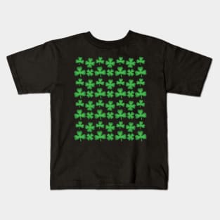 Green Clover Pattern Kids T-Shirt